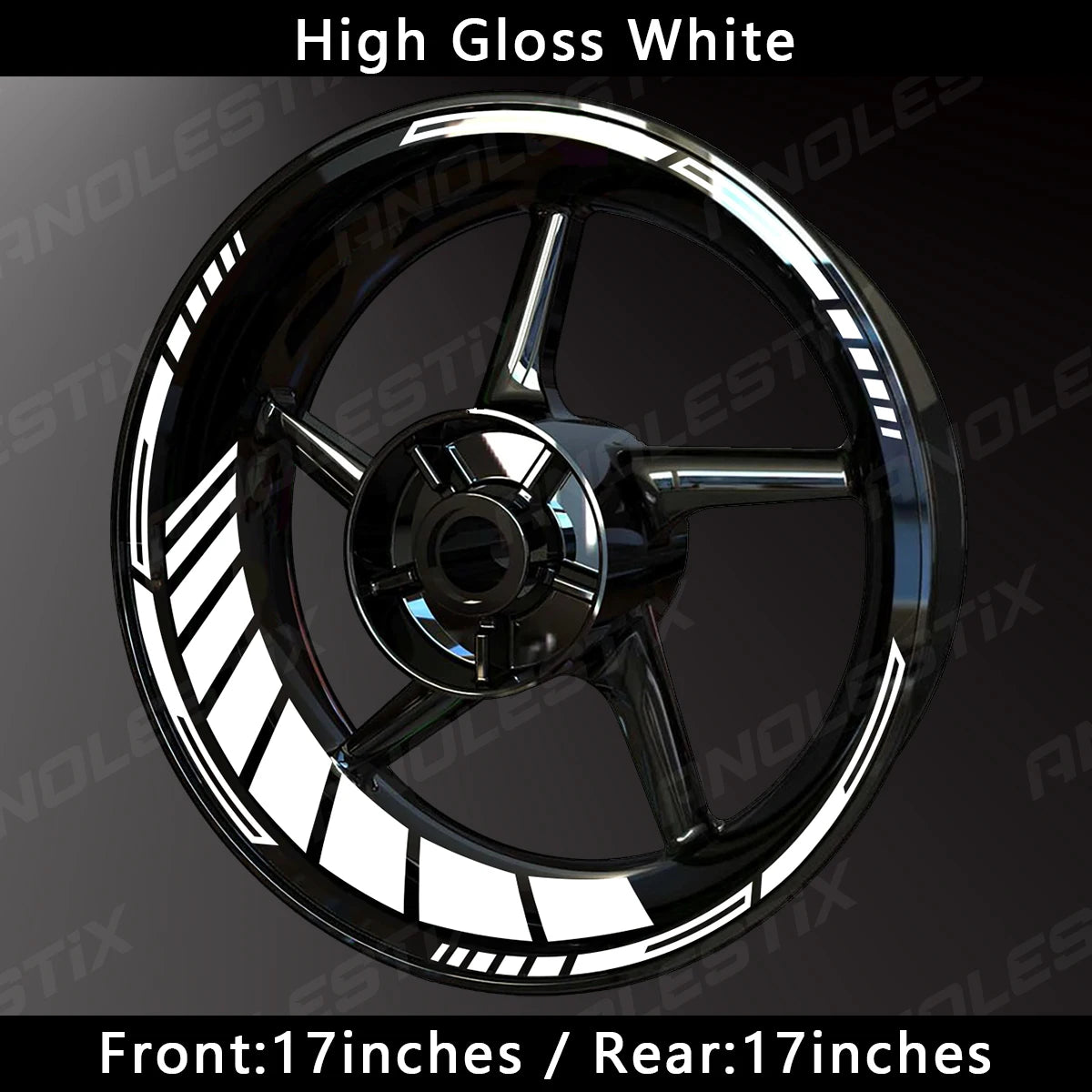 AnoleStix 17” Motorcycle Rim Stripe Decals – Reflective & Gloss Finish