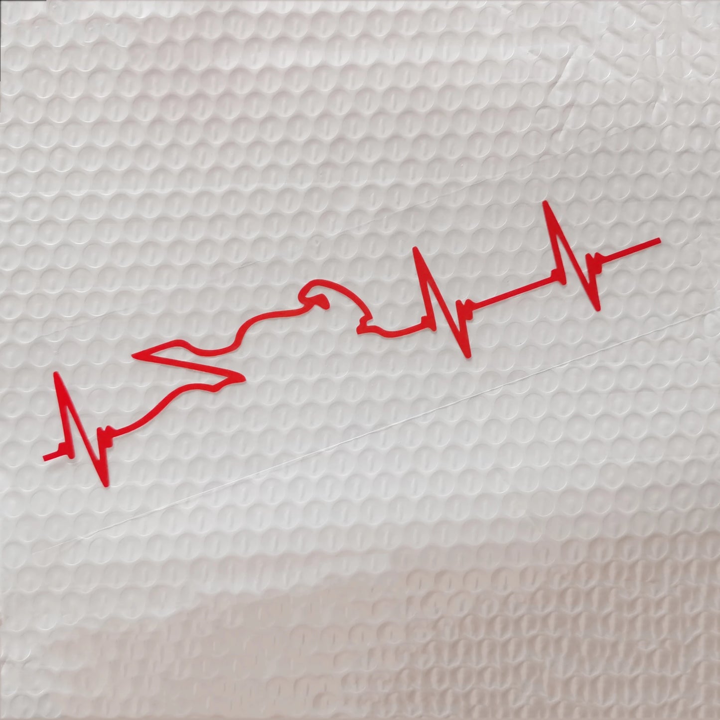 Motorcycle Heartbeat Reflective Decal Sticker – Waterproof Vinyl