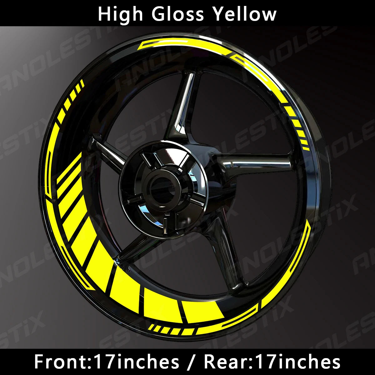 AnoleStix 17” Motorcycle Rim Stripe Decals – Reflective & Gloss Finish