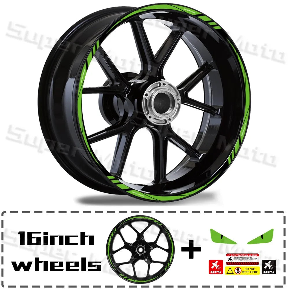 Reflective Motorcycle Rim Stickers – Universal Fit for 12"–18" Wheels