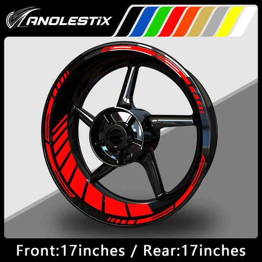 AnoleStix 17” Motorcycle Rim Stripe Decals – Reflective & Gloss Finish