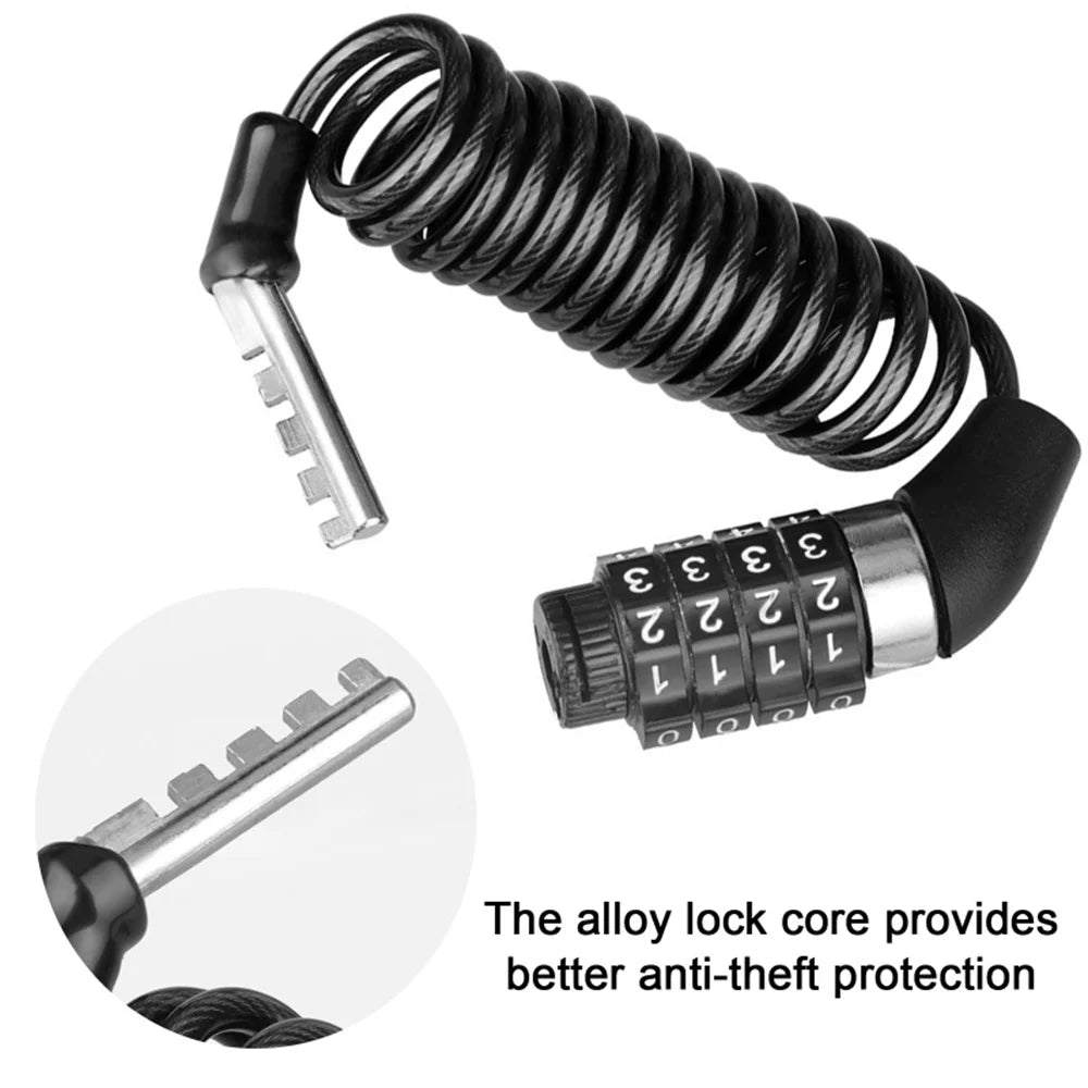 Helmet & Bike Lock – 4-Digit Anti-Theft Cable Lock