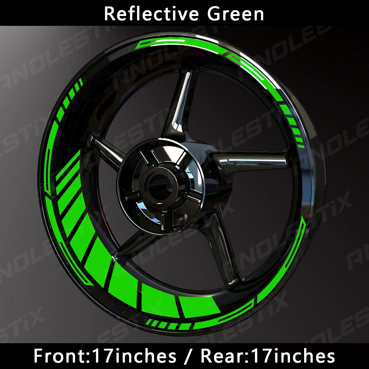 AnoleStix 17” Motorcycle Rim Stripe Decals – Reflective & Gloss Finish