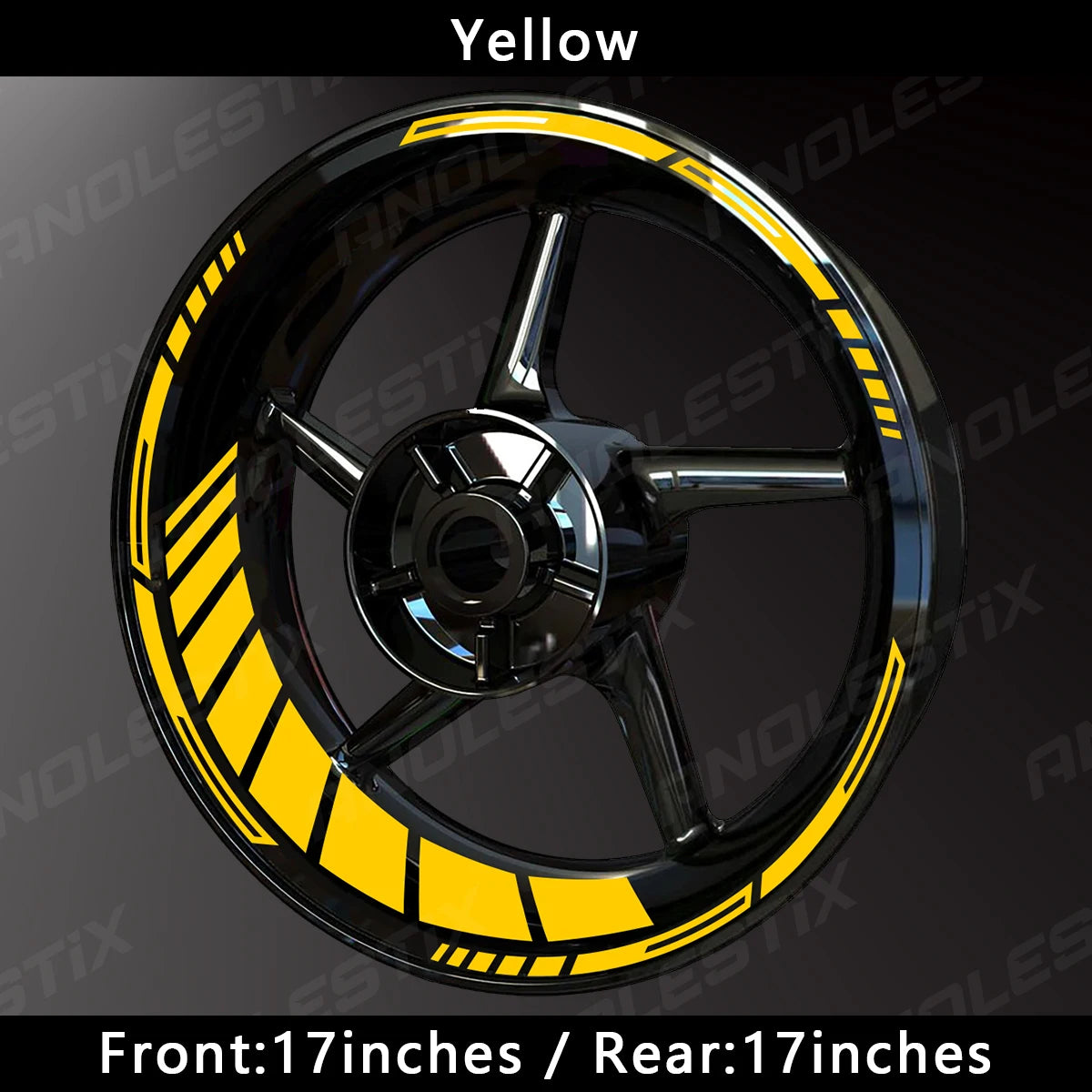 AnoleStix 17” Motorcycle Rim Stripe Decals – Reflective & Gloss Finish