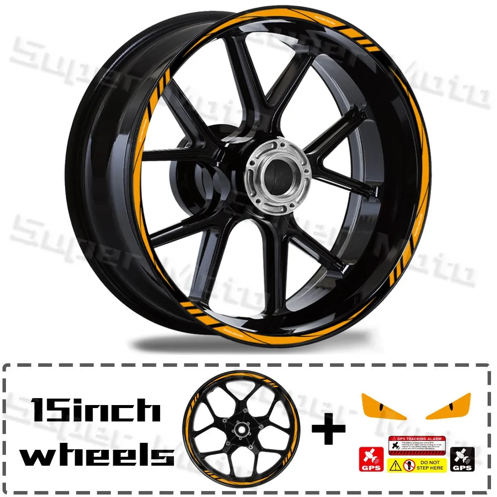 Reflective Motorcycle Rim Stickers – Universal Fit for 12"–18" Wheels