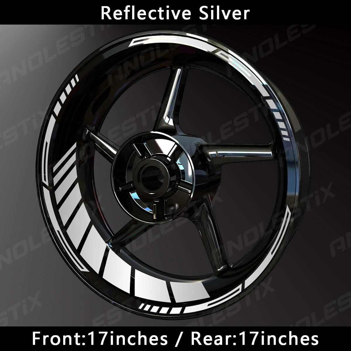 AnoleStix 17” Motorcycle Rim Stripe Decals – Reflective & Gloss Finish