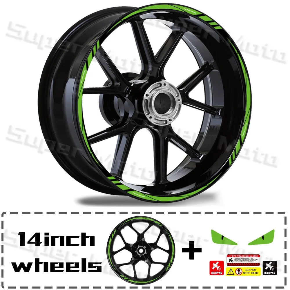 Reflective Motorcycle Rim Stickers – Universal Fit for 12"–18" Wheels