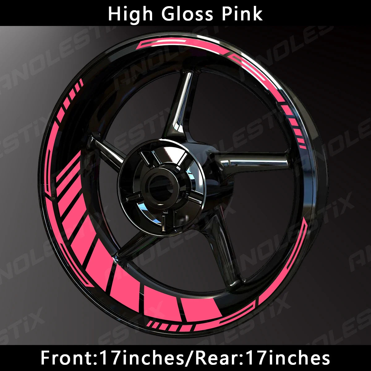 AnoleStix 17” Motorcycle Rim Stripe Decals – Reflective & Gloss Finish