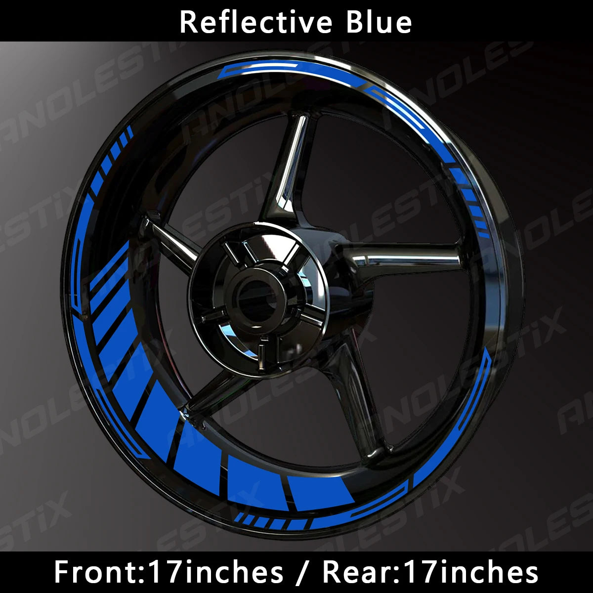 AnoleStix 17” Motorcycle Rim Stripe Decals – Reflective & Gloss Finish