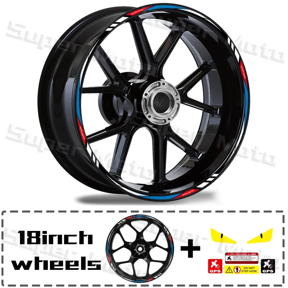 Reflective Motorcycle Rim Stickers – Universal Fit for 12"–18" Wheels