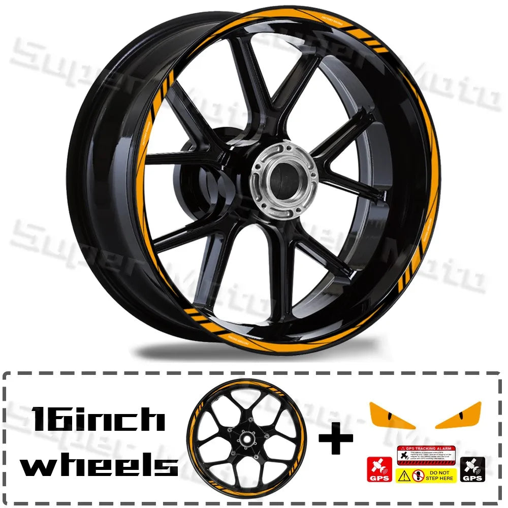 Reflective Motorcycle Rim Stickers – Universal Fit for 12"–18" Wheels