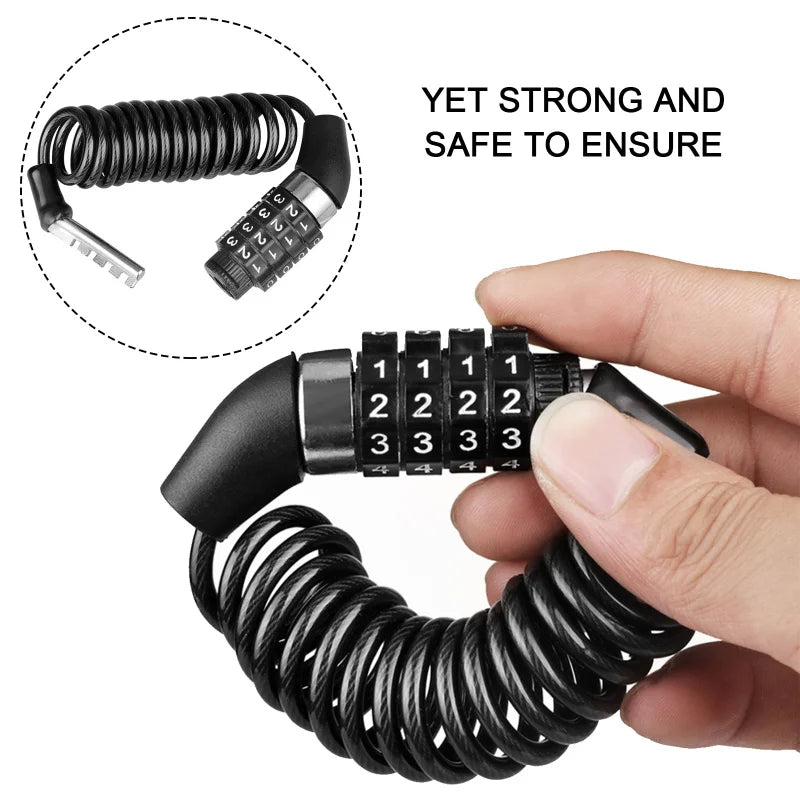 Helmet & Bike Lock – 4-Digit Anti-Theft Cable Lock