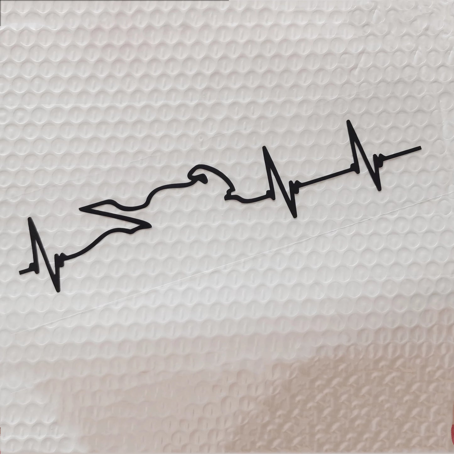 Motorcycle Heartbeat Reflective Decal Sticker – Waterproof Vinyl