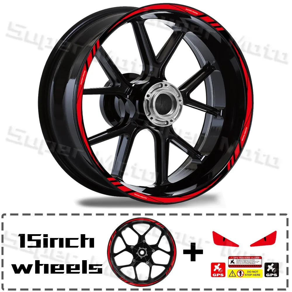 Reflective Motorcycle Rim Stickers – Universal Fit for 12"–18" Wheels